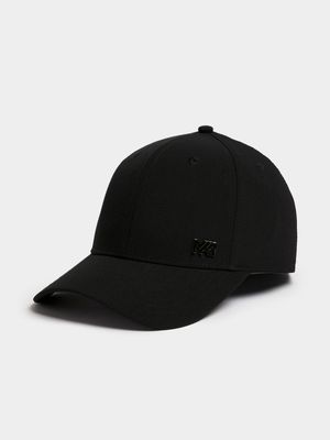 Men's Markham Chinlon Curve Peak Black Cap