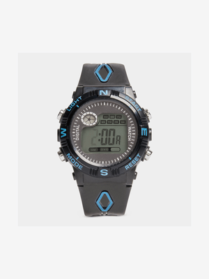 Boy's Black & Blue Digital Sports Watch