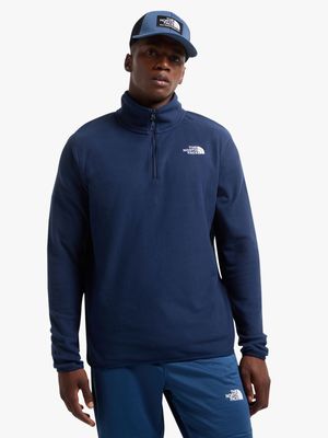 Mens The North Face Glacier 1/4 Zip Navy Sweat Top