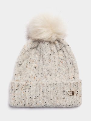 Cable Knit Pom Pom Beanie