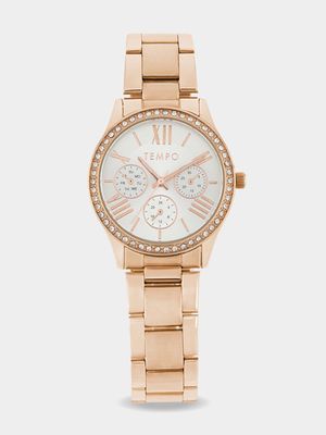 Tempo Ladies Rose Toned Watch