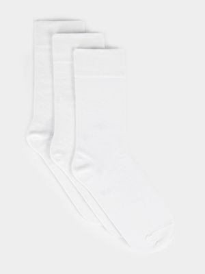 MKM White 3 Pack Formal Sock