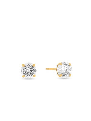 Yellow Gold, Cubic Zirconia Stud Earring