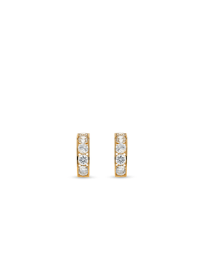 Yellow Gold, Cubic Zirconia Hoop Earrings