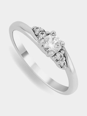 Sterling Silver & Cubic Zirconia Embrace Promise Ring