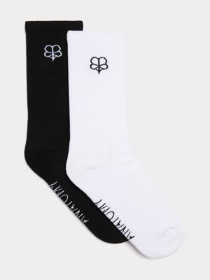 Anatomy Unisex 2-Pack White/Black Socks