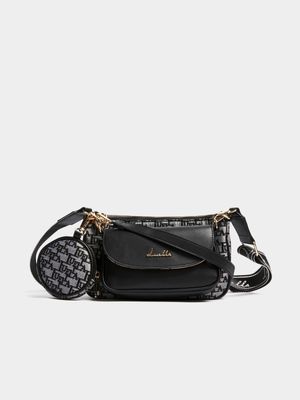 Luella Jacquard Removable Pouch Crossbody Bag