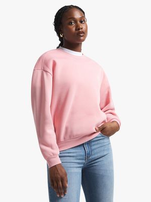 Women's Pink Basic Sweat Top