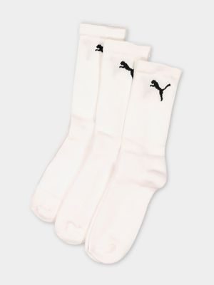 Puma Unisex 3-Pack Tennis White Socks