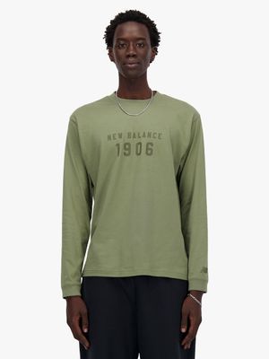 New Balance Men's Collegiate Olive Long Sleeve T-Shirt