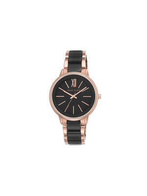 Anne Klein Black Resin & Rose-Tone Bracelet Ladies Watch