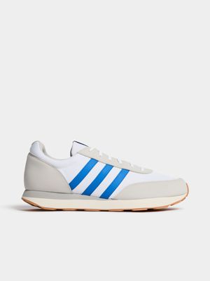 Mens adidas Run 60's White/Blue Sneakers