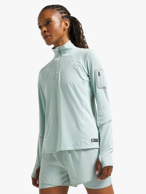 Womens TS Technical 1/4 Zip Mint Top