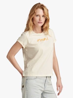 G-Star Women's RAW Dot Cream T-Shirt