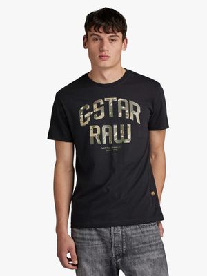 G-Star Men's Camo Print Black T-Shirt