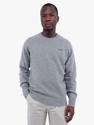 Men's Pringle Grey Johnson Lambswool Crewneck Jersey