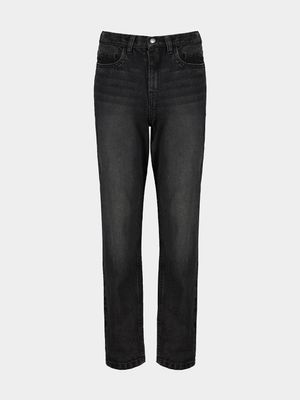 Younger Boy's Black Loose Leg Jeans