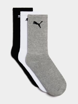 Puma Unisex 3-Pack Cat Logo Multicolour Tennis Socks