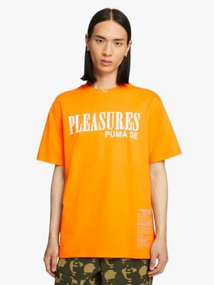 Puma x Pleasures Men's Orange T-Shirt