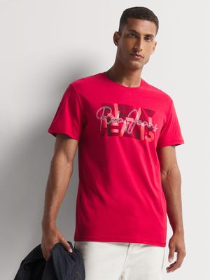 Men's Relay Jeans Geo Signature Red Graphic T-Shirt