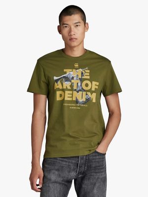 G-Star Men's Graphic Green T-Shirt