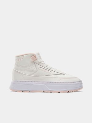 Reebok Women's Club C Geo Mid White/Pink Sneaker