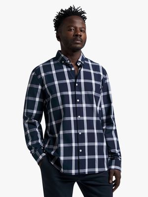 Men's Navy & White Check Shirt