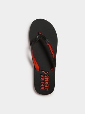 Men's Relay Jeans Black Flip Flops