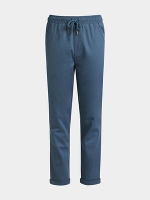 Older Boy's Blue Pull-On Chinos