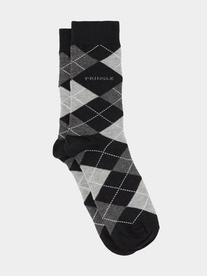 Men's Pringle Black Eddie Argyle Socks