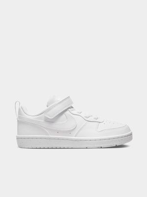 Junior Pre-School Nike Court Borough Low White Sneakers