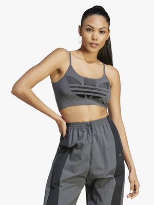 adidas Originals Women's Trefoil Grey Bra Top