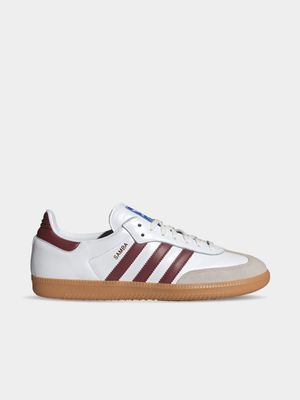 adidas Originals Men's Samba White/Burgundy Sneaker