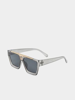 Men's Markham Crystal Grey Square Sunglasses