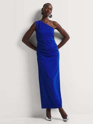 Draped Asymmetrical Column Dress