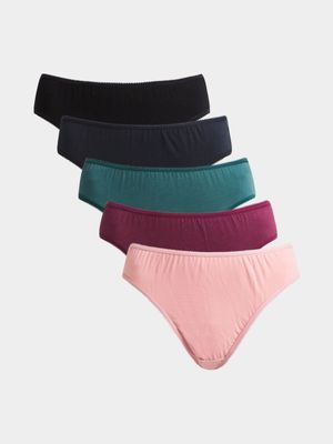 Jet Women's 5 Pack High Cut Panties