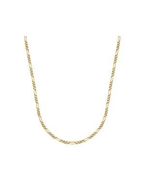 Yellow Gold & Sterling Silver 50cm Figaro Chain