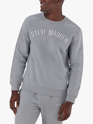 Men's Steve Madden Grey Co-Ord Keith Crew Neck Fleece Sweater