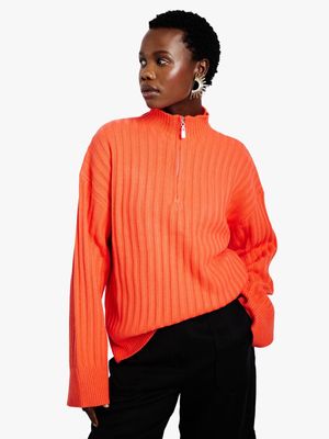 Women's Me&B Coral Half Zip Jumper