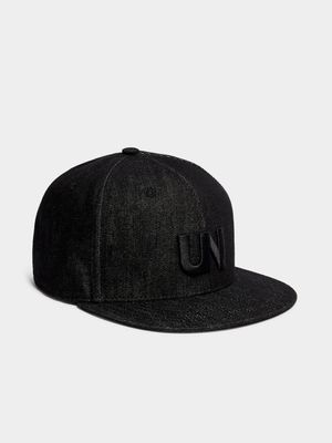 Men's Union-DNM Raw Flat Bill Black Cap