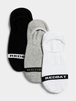 Redbat Unisex 3-Pack Multicolur Branded Invisible Socks 4-7