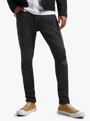 Redbat Men's Black Super Skinny Jeans