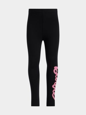 Jet Younger Girls Black Barbie Leggings