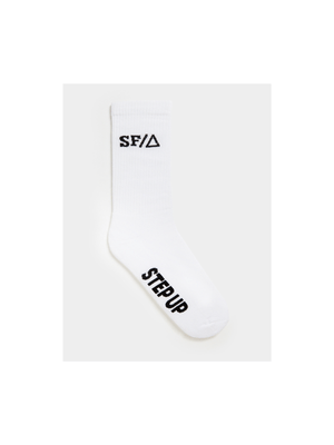 Men's Sneaker Factory Branded Rib With Logo White Sock