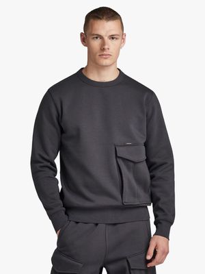 G-Star Men's Cargo Utility Grey Sweat Top