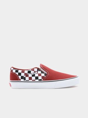 Mens Vans Asher Checkerboard Red Sneakers