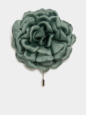 Men's Markham English Rose Green Lapel Pin