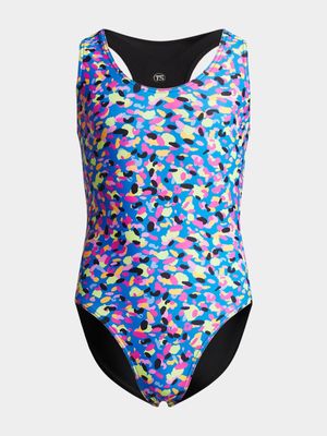 Girls TS All over Print Racerback Swimsuit