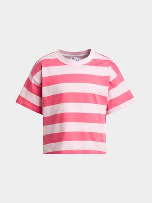 Younger Girls Boxy Stripe T-Shirt