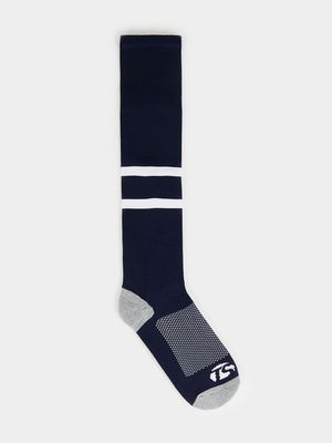 TS Non-slip Navy/White Football Socks